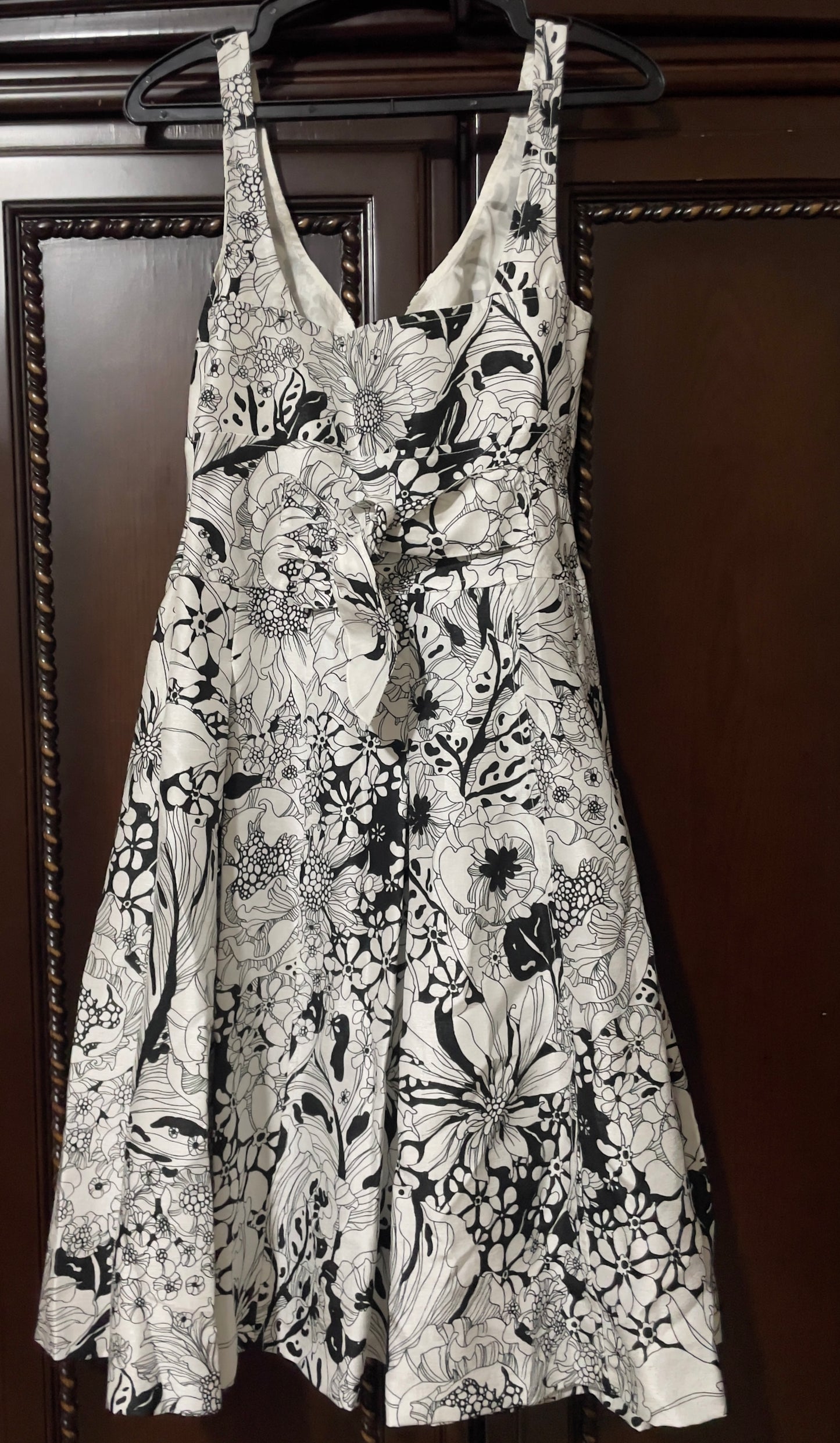 Pamela-Black and White Floral Dress