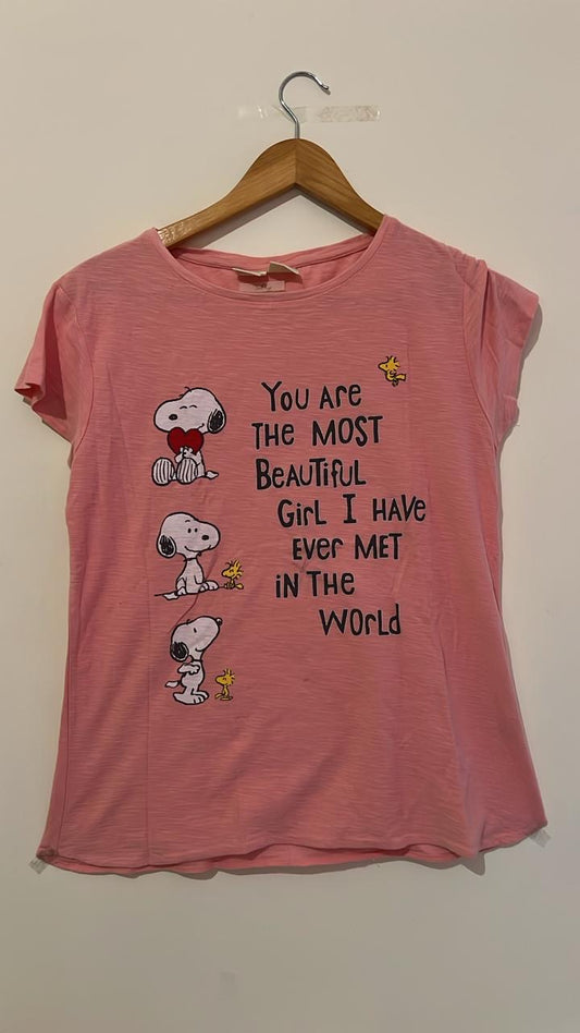Zara x Peanuts Snoopy Pink T-Shirt