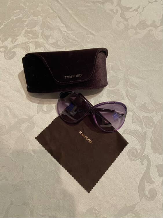 Tom Ford Oversized Purple Sunglasses – With Case & Cloth