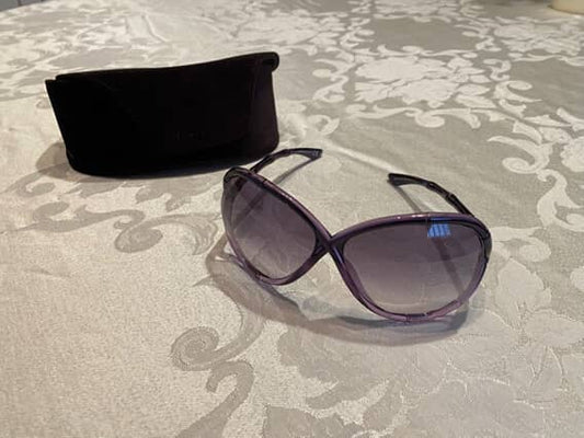 Tom Ford Oversized Purple Sunglasses – With Case & Cloth