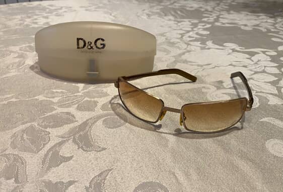 Dolce & Gabbana Brown Gradient Rectangular Sunglasses with Case