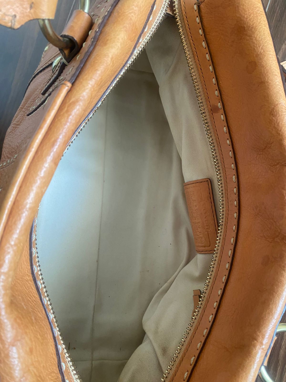 Authentic Coach Leather Satchel (Camel Tan)