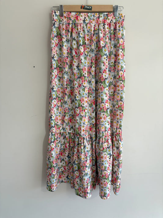Floral Tiered Maxi Skirt