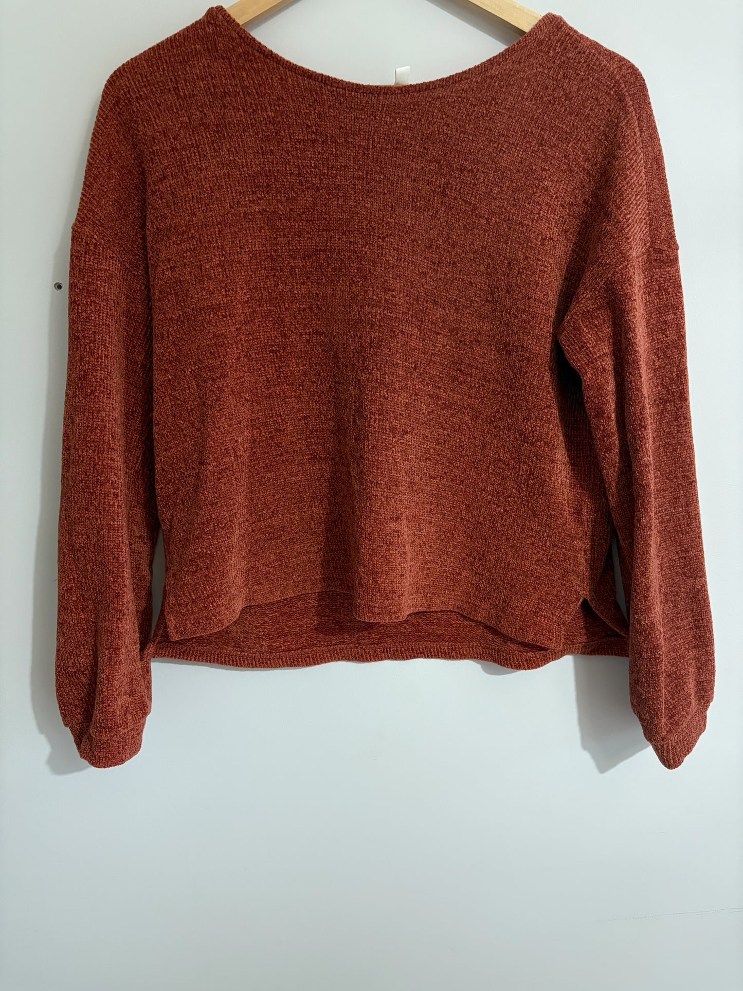 Rust Orange Chenille Knit Sweater