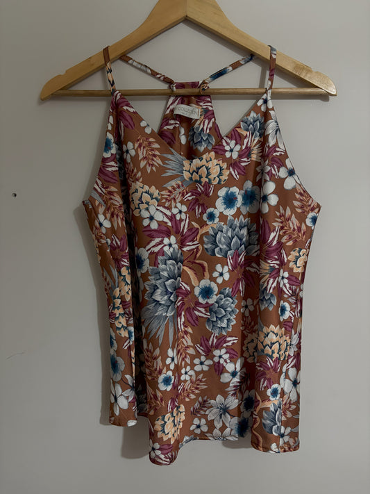 Floral Satin Camisole Top