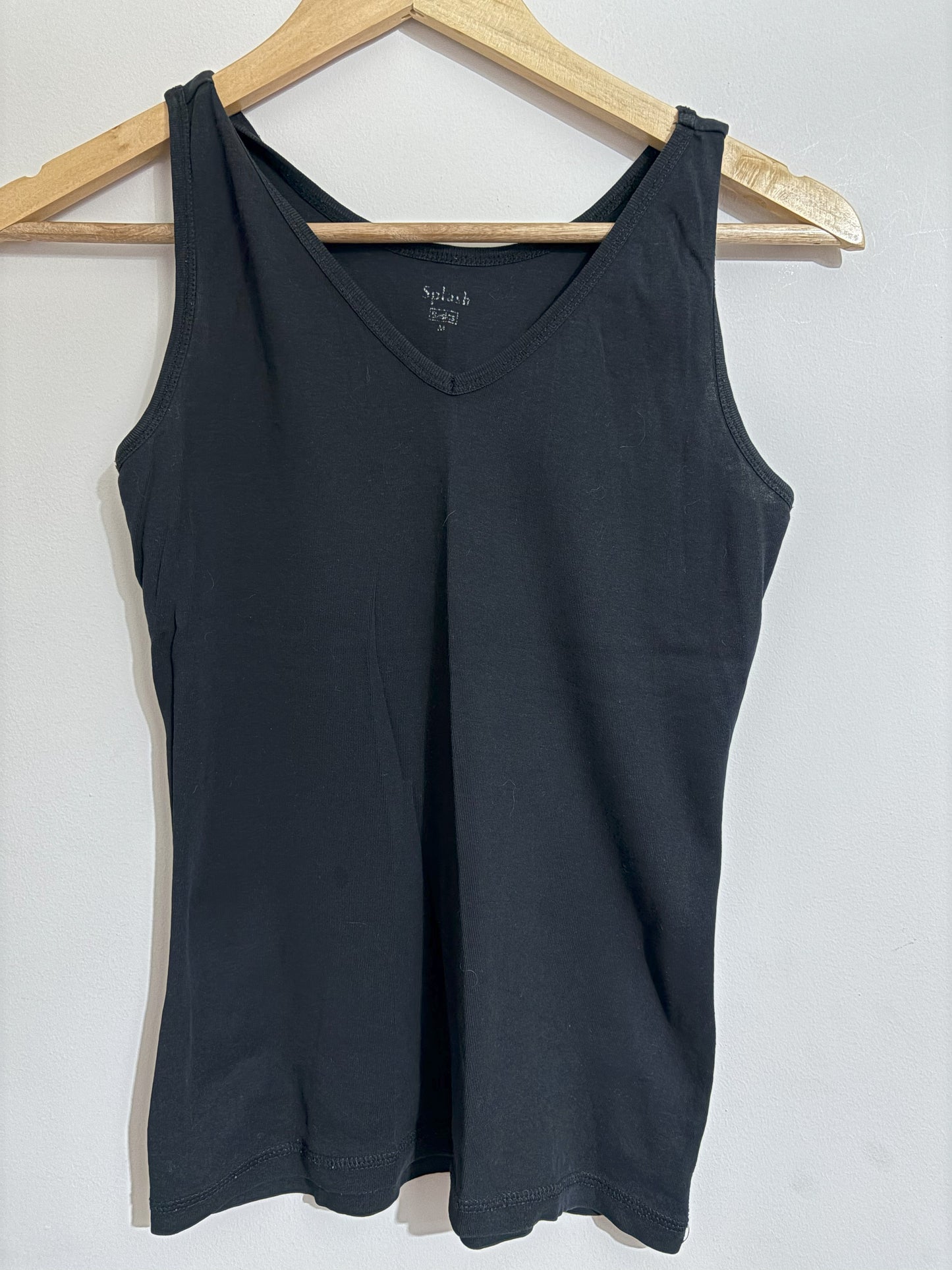 Black V-Neck Sleeveless Tank Top