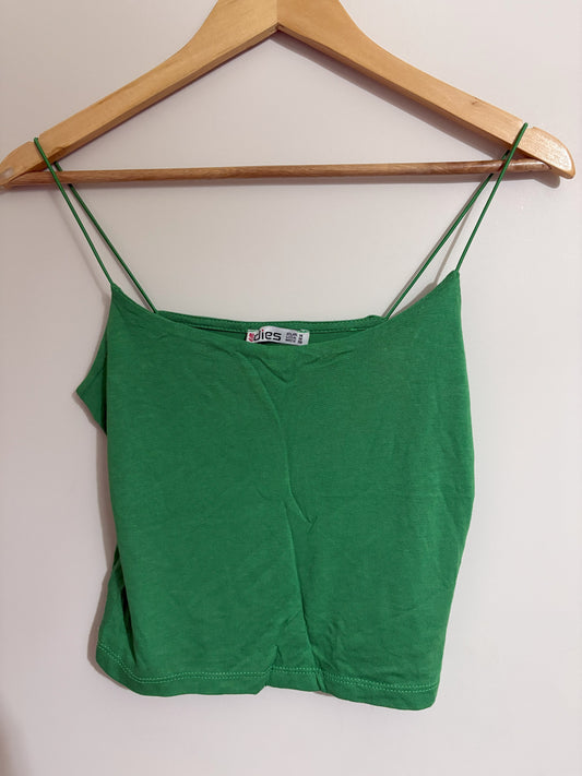 Green Strap Crop Top