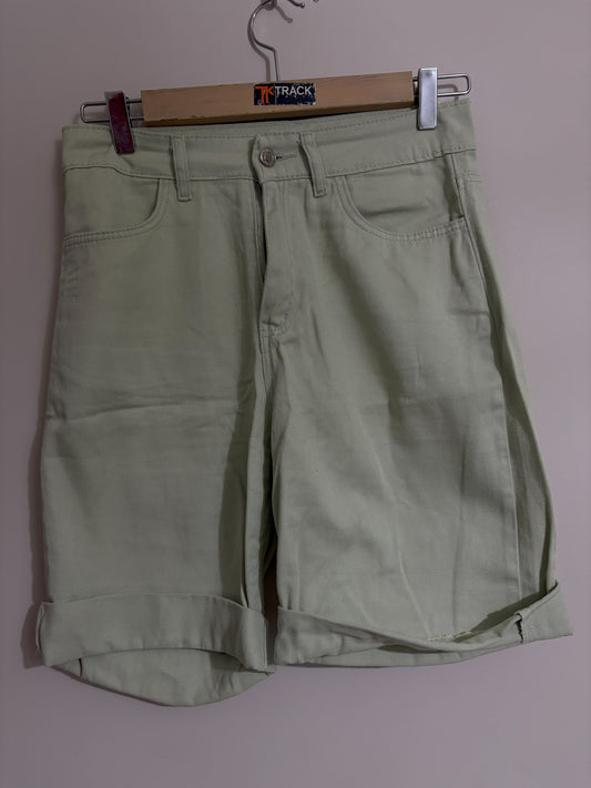 Light Sage Green Casual Shorts