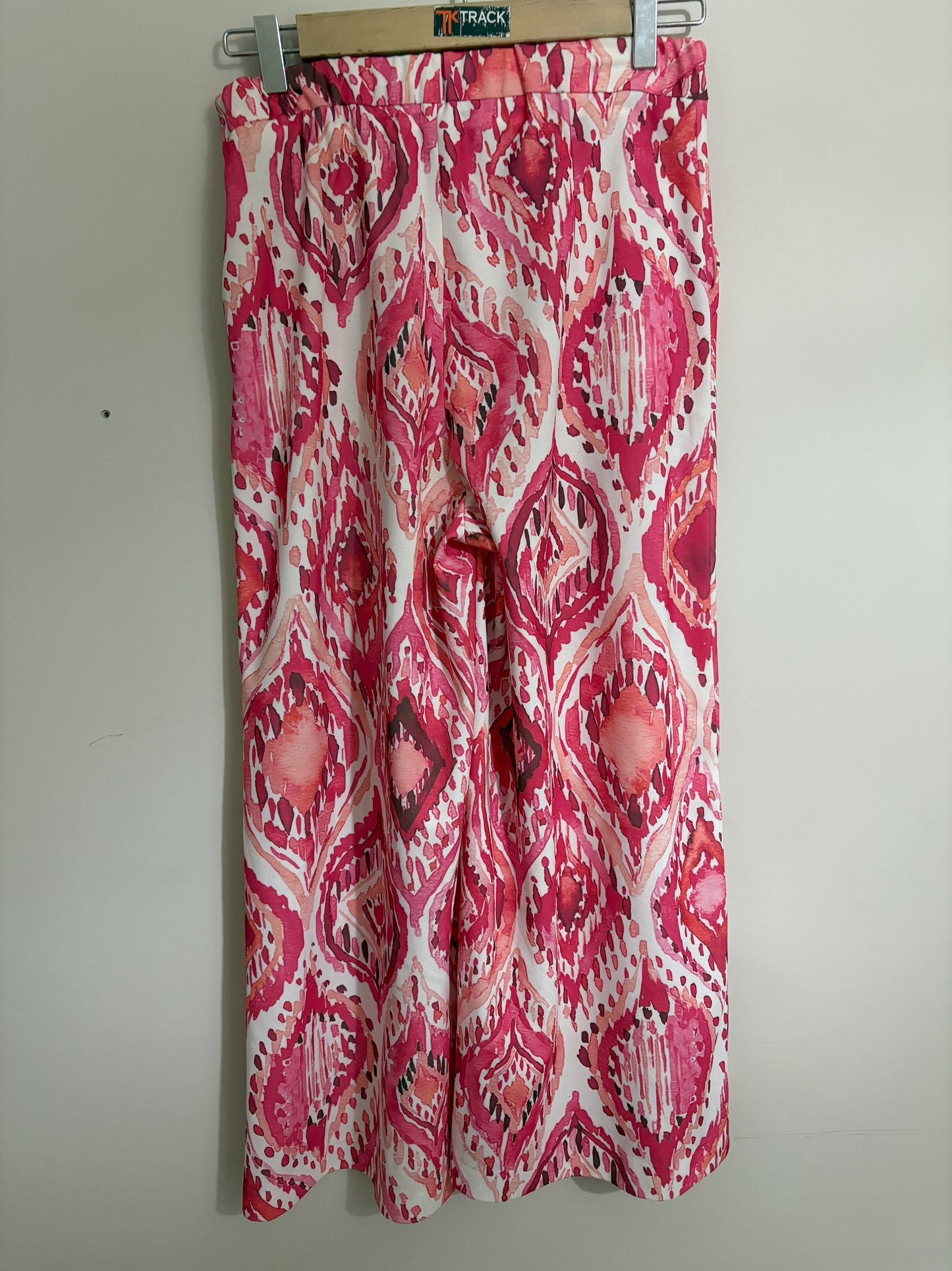 Pink & White Patterned Palazzo Pants