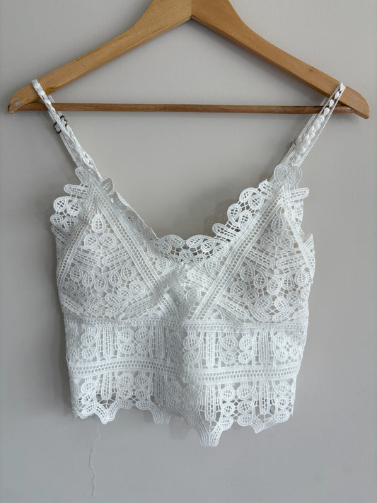 White Lace Bralette Crop Top