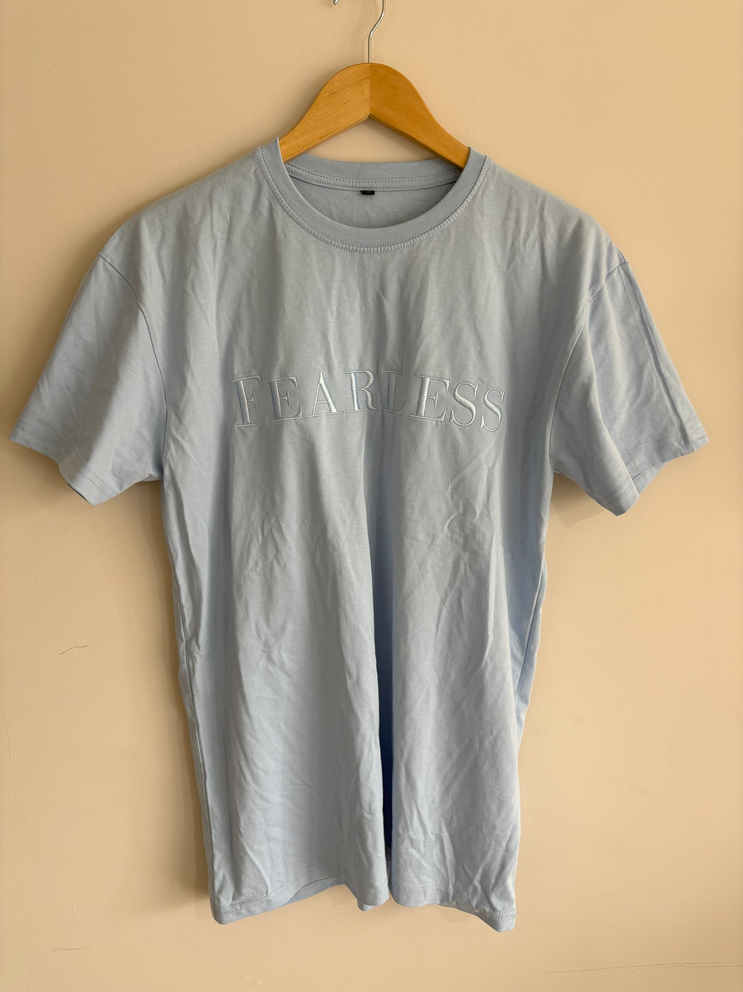 Light Blue T-Shirt – "FEARLESS"