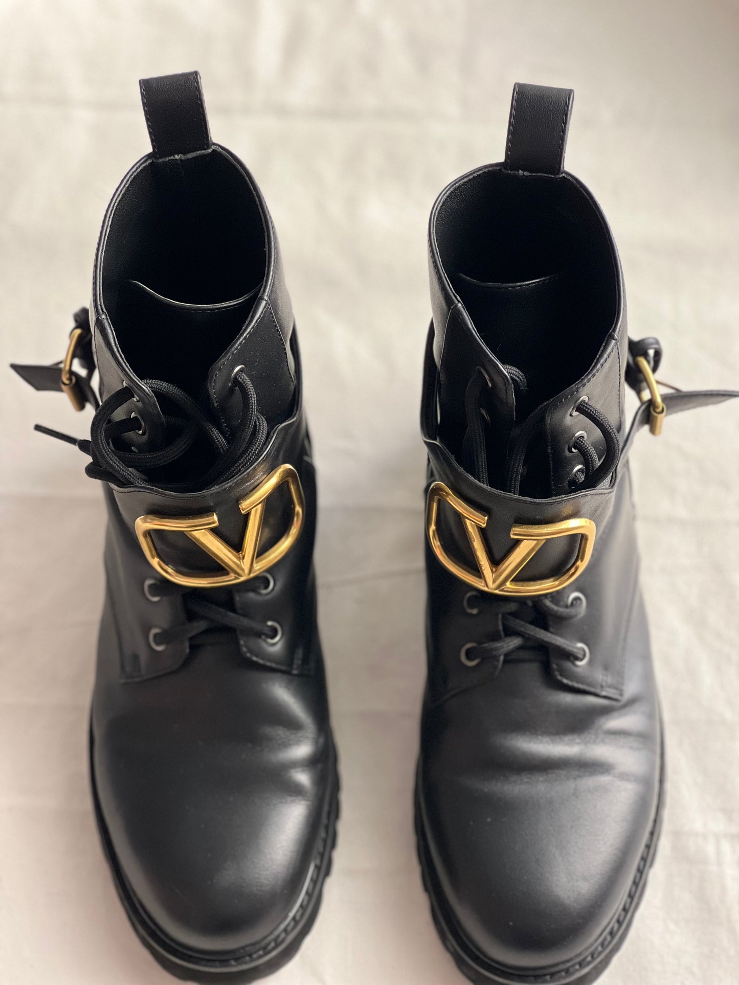 Valentino-Inspired Black Mid Boots