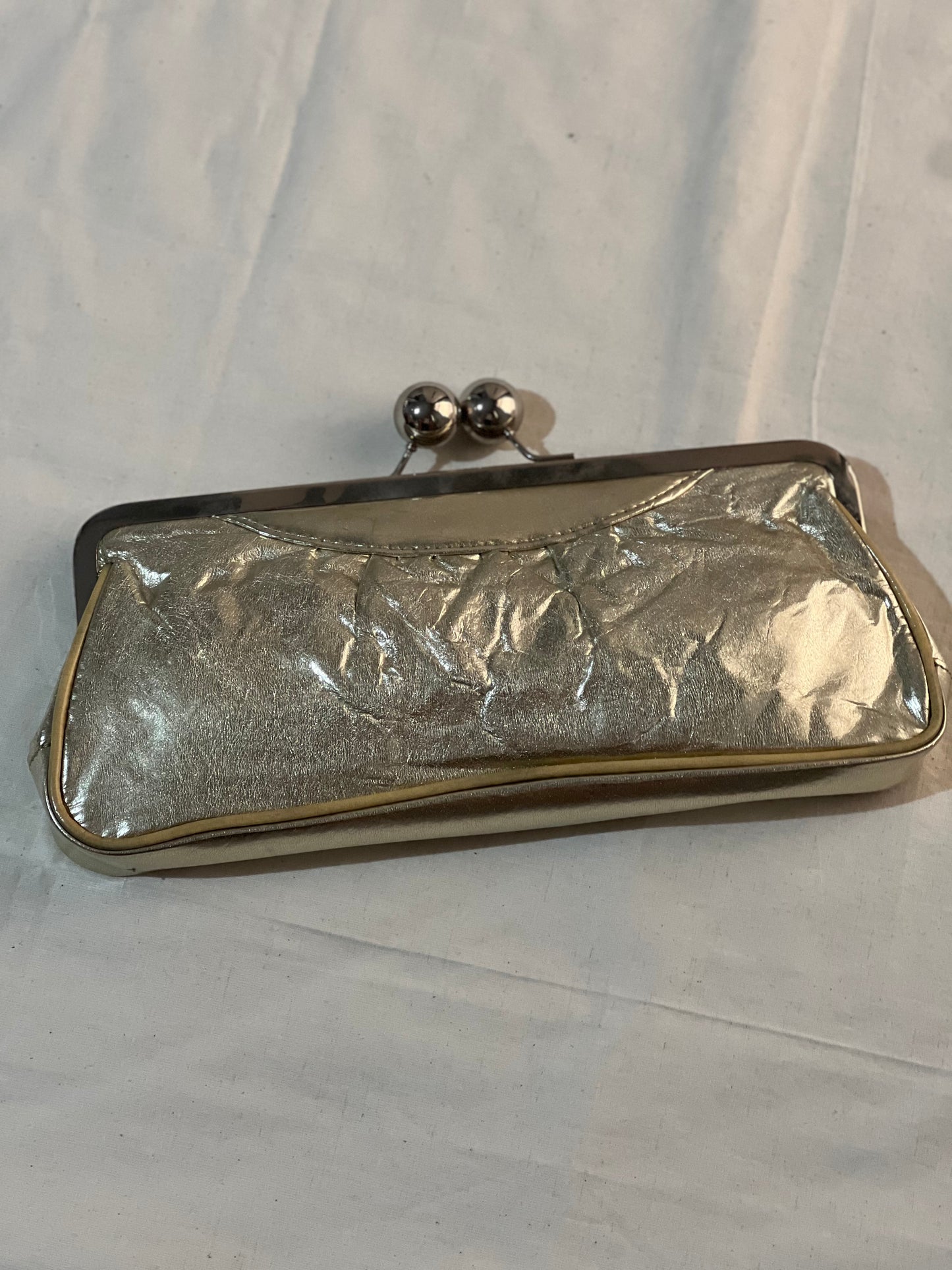 Italian Gold Clutch Bag with Chain