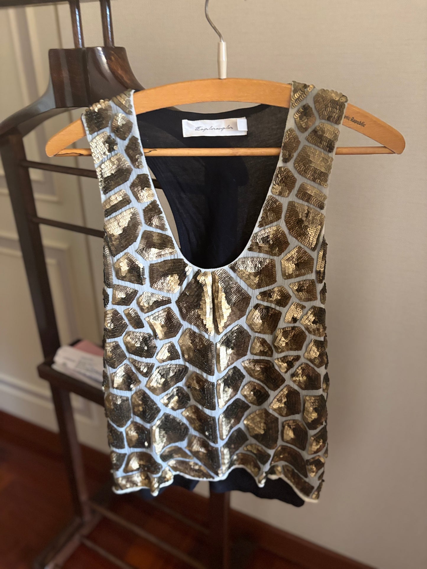 DVF Tiger Sequin Sleeveless Top