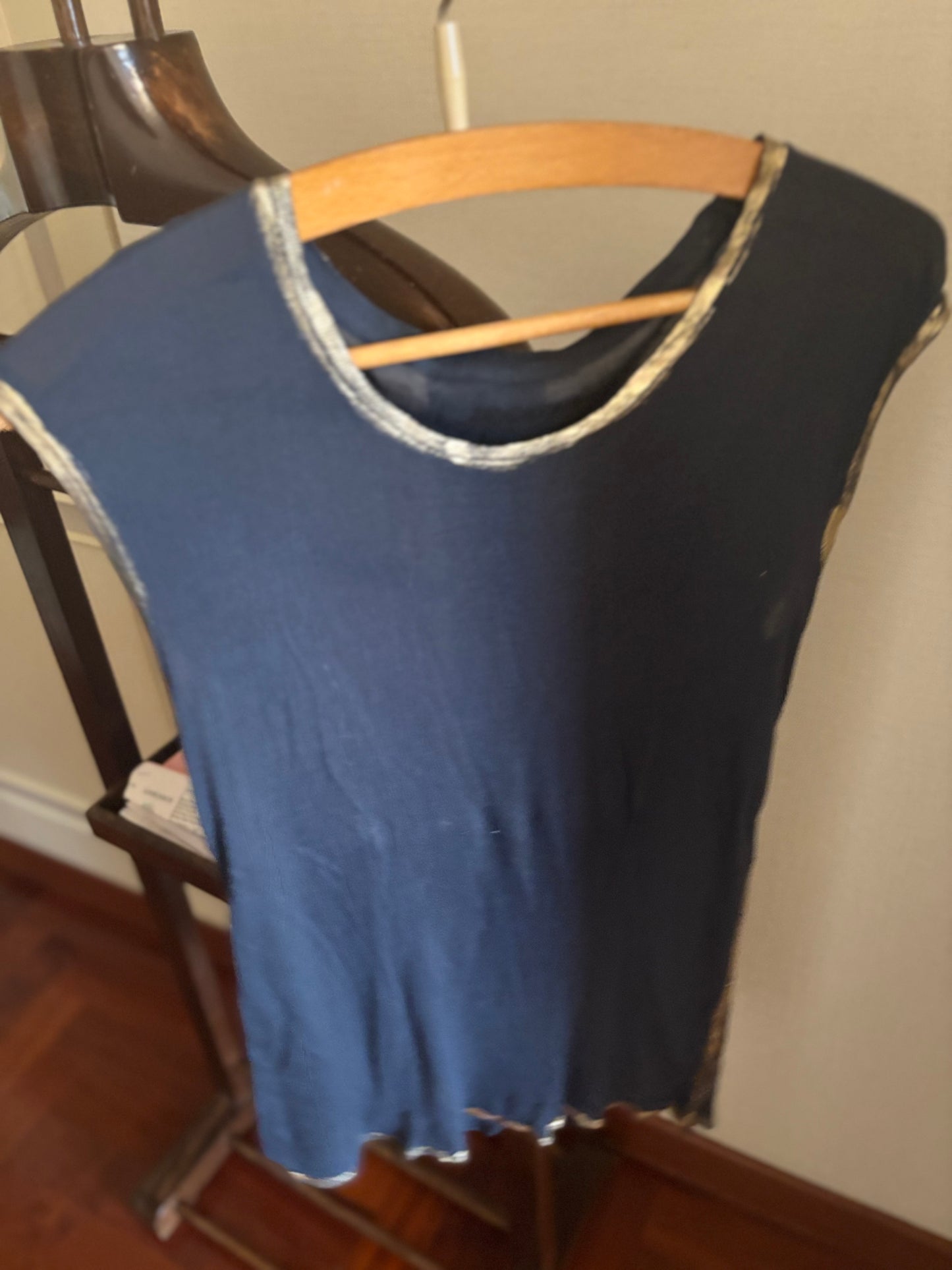 Navy Blue Embellished T-Shirt