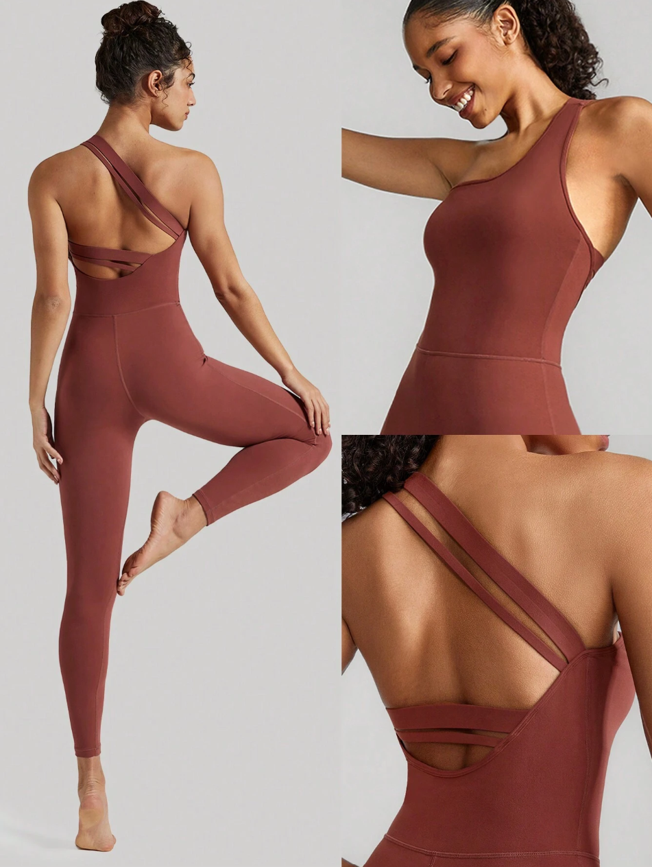 Glowmode –  Asymmetrical Strap Tummy Control Jumpsuit