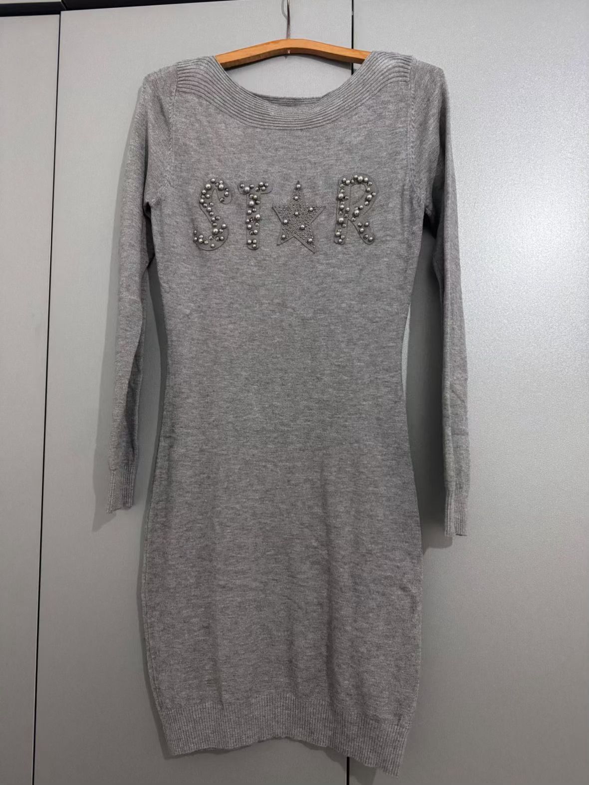 Cozy Grey Knit Dress – STAR Embellishment