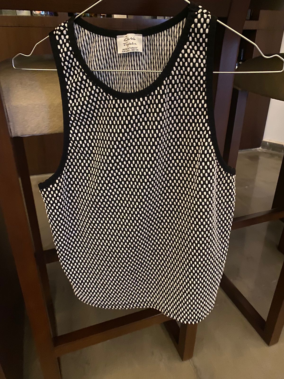 Zara Trafaluc Sleeveless Polka Dot Top