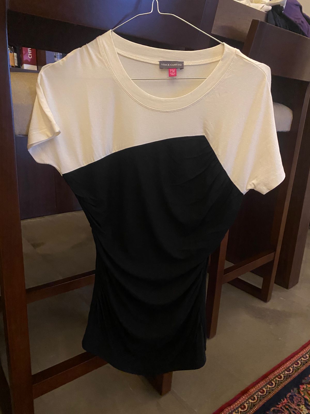 Vince Camuto Black & White Colorblock Top
