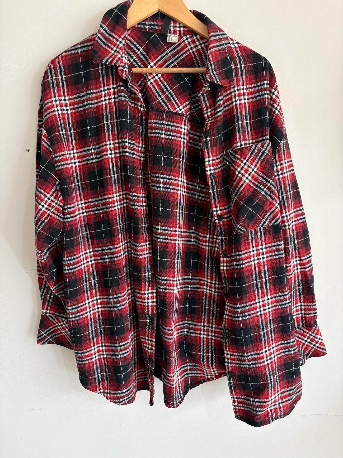 Red & Black Plaid Flannel Shirt