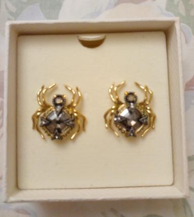 Swarovski Spider-Shaped Earrings – Olive Crystals
