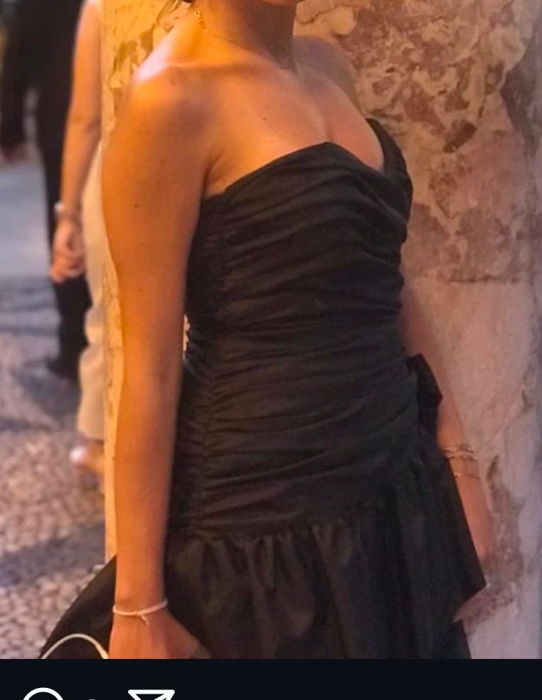 Dramatic Black Ruched Cocktail Dress with Oversized Bow