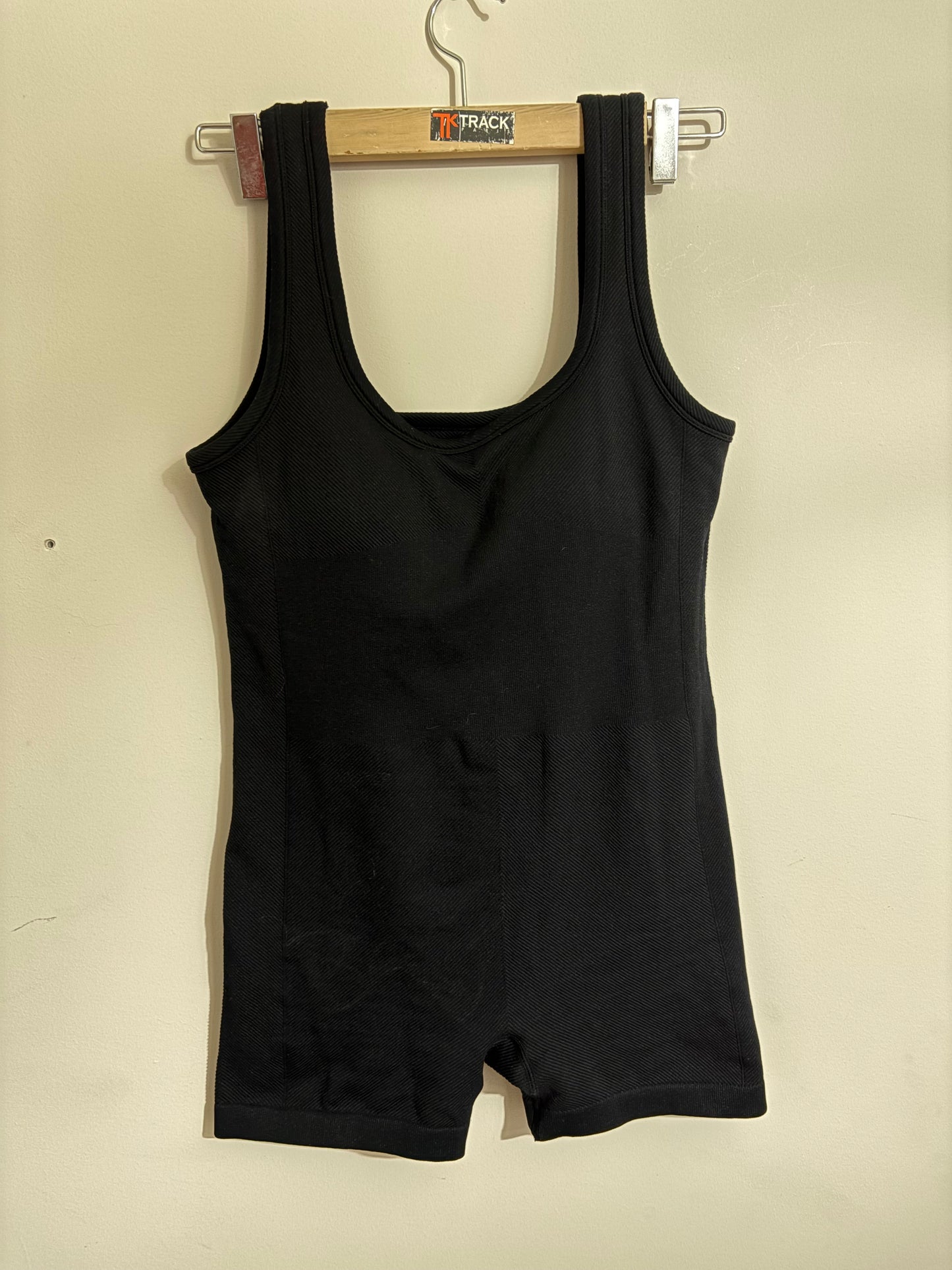 Black Sleeveless Sports Bodysuit