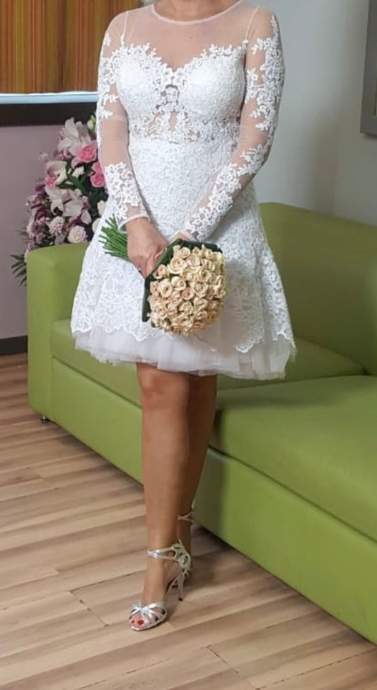 Short Lace Bridal Dress