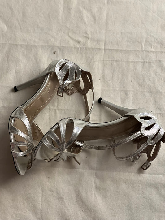 Franco Ferlini-Elegant Silver High-Heel Sandals