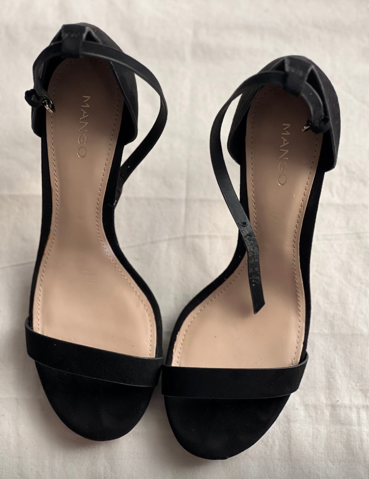 Mango Black Nubuck Leather Sandals
