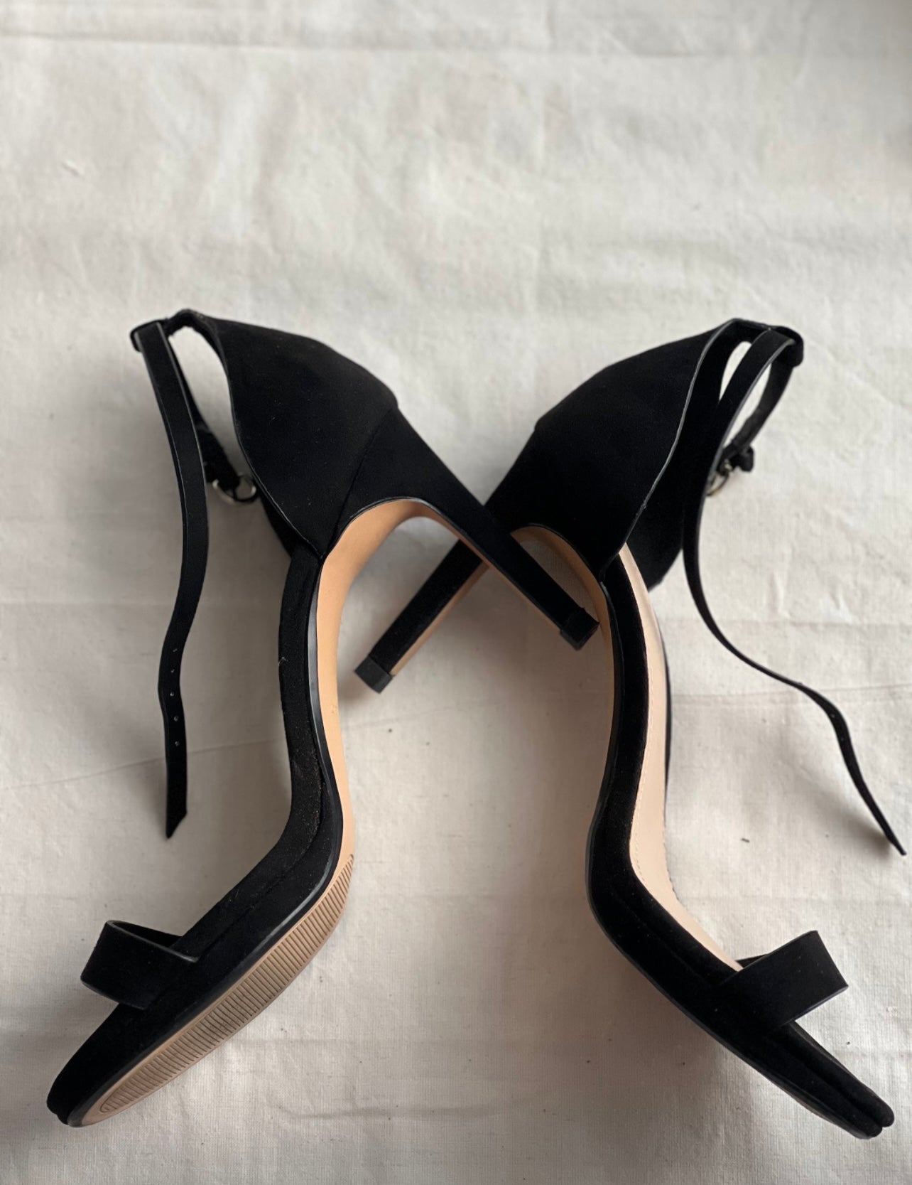 Mango Black Nubuck Leather Sandals