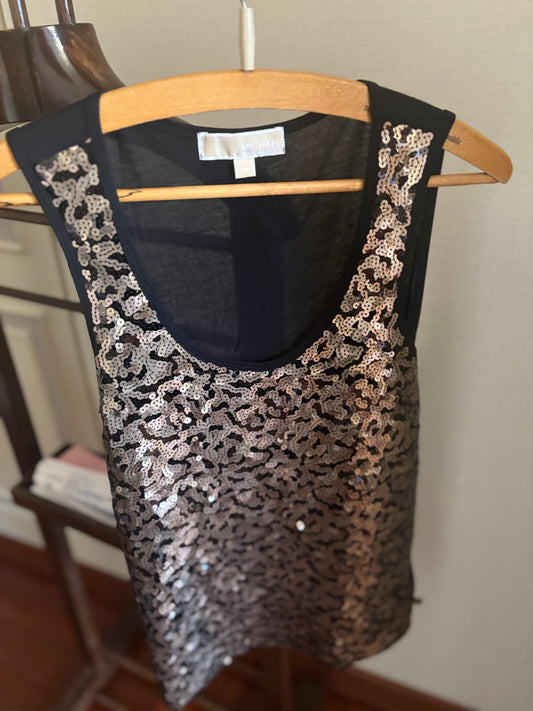 Michael Kors Black Sequin Tank Top
