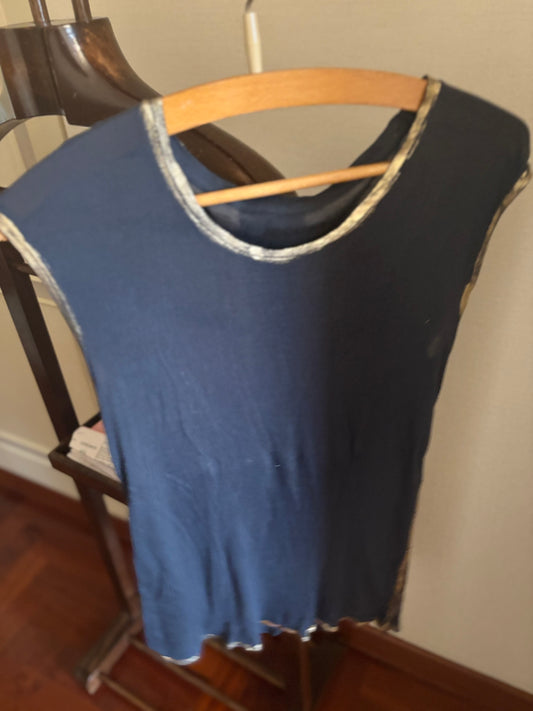 Navy Blue Embellished T-Shirt