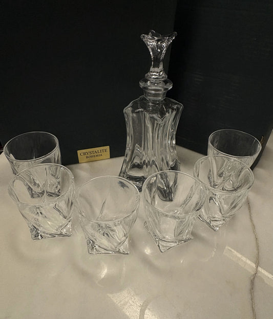 Crystal Bohemia Whiskey Decanter Set