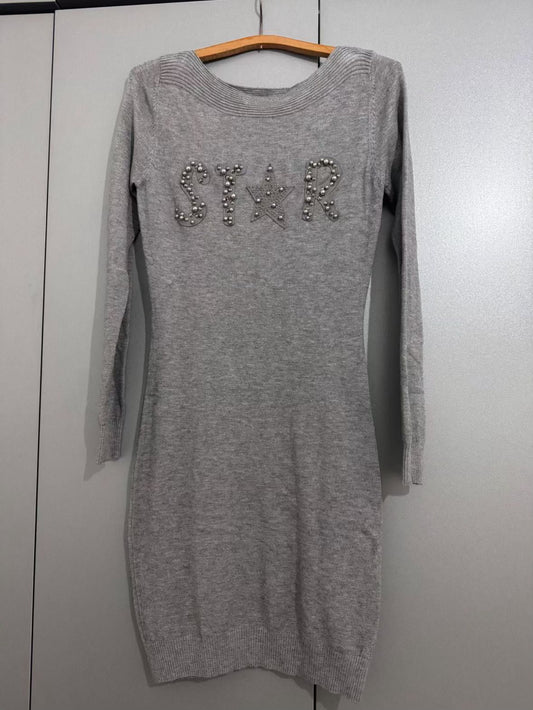 Cozy Grey Knit Dress – STAR Embellishment