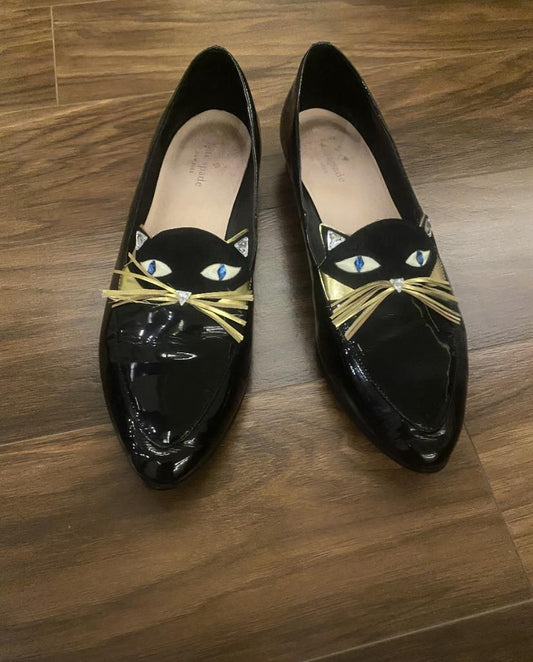 Kate Spade Black Patent Cat Loafers