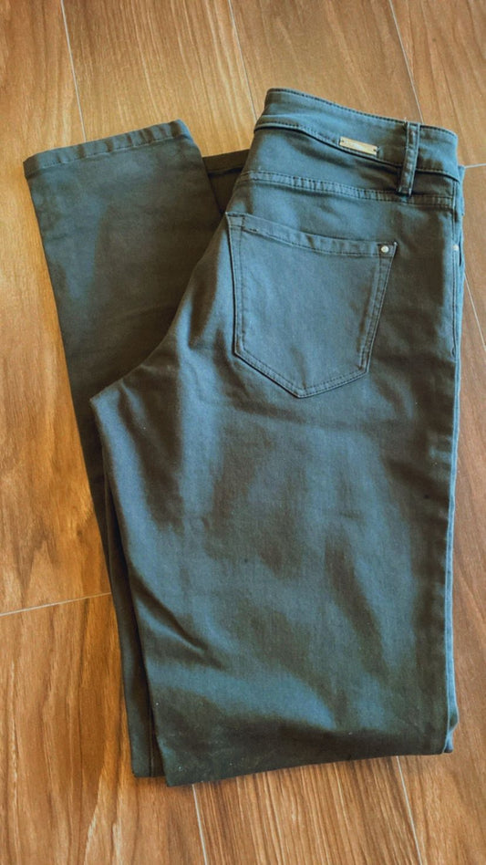 Massimo Dutti Slim Pants-Dark Green