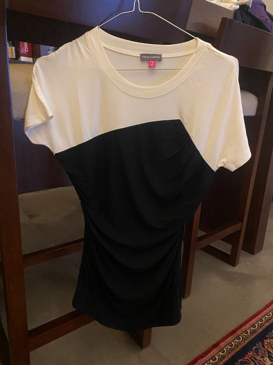 Vince Camuto Black & White Colorblock Top