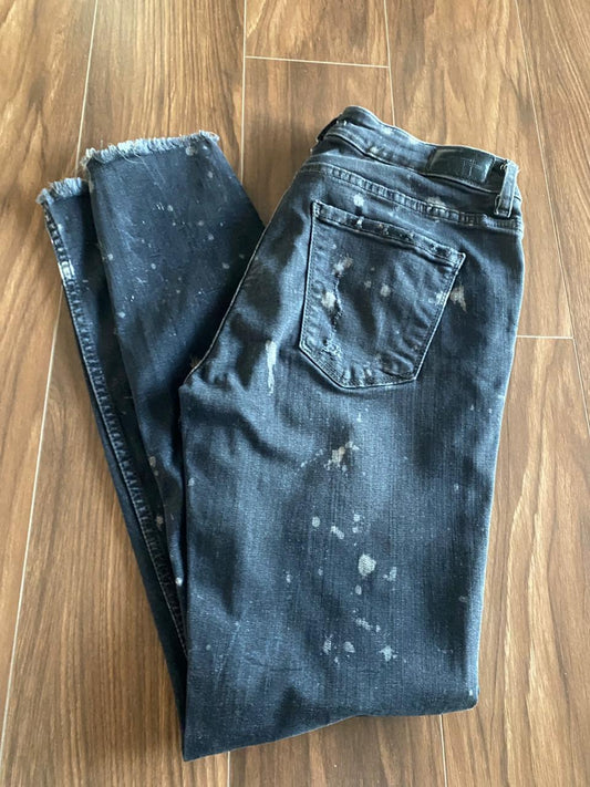 Zara Paint-Splatter Jeans - Blue