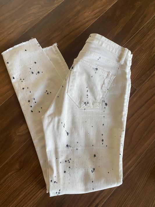 Zara Paint-Splatter Jeans - White