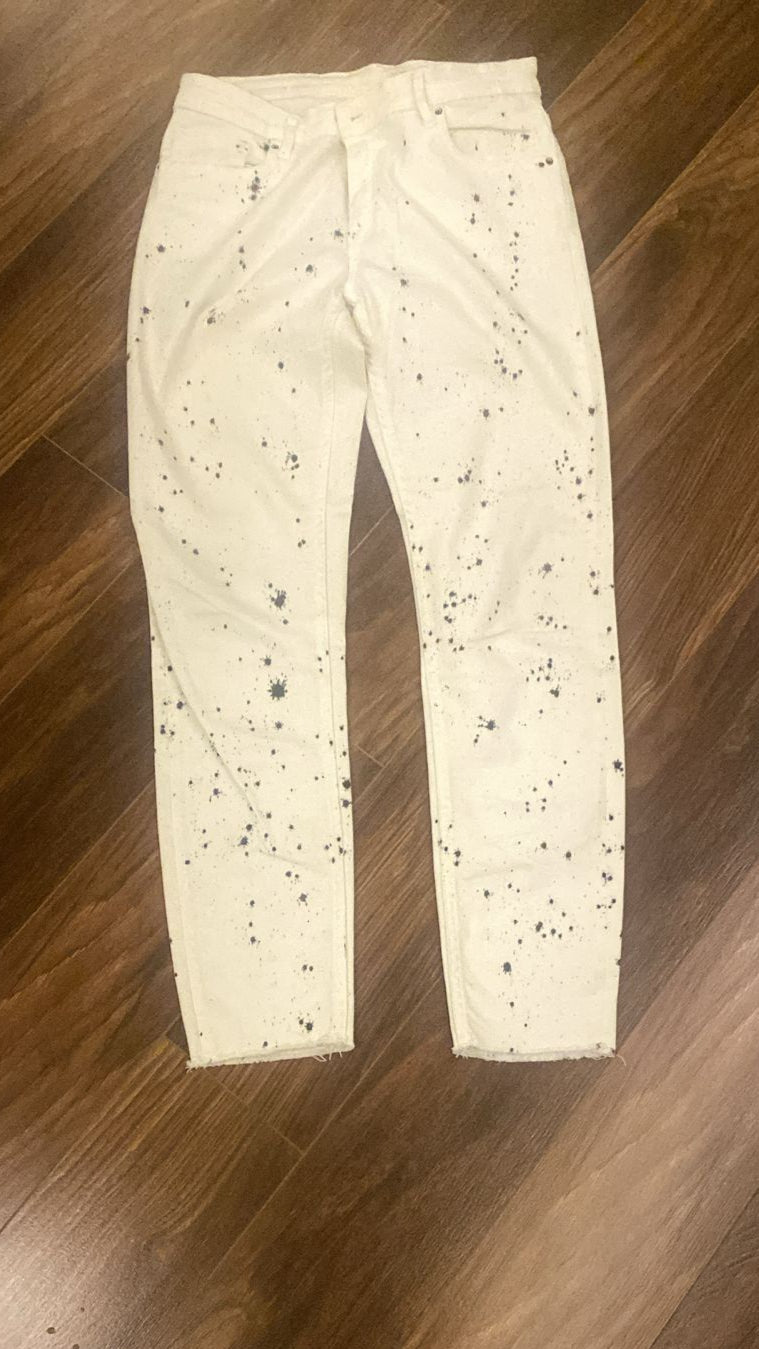 Zara Paint-Splatter Jeans - White