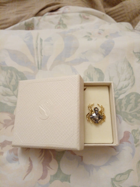 Swarovski Spider-Shaped Earrings – Olive Crystals