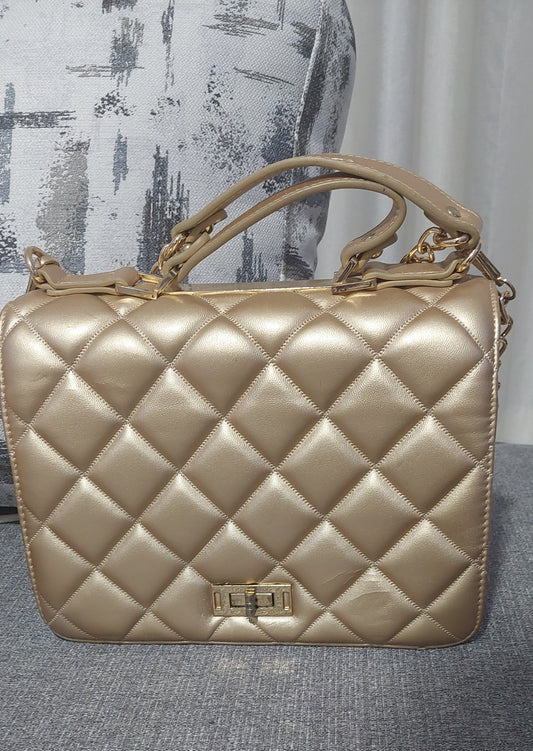 Gold Quilted Handbag